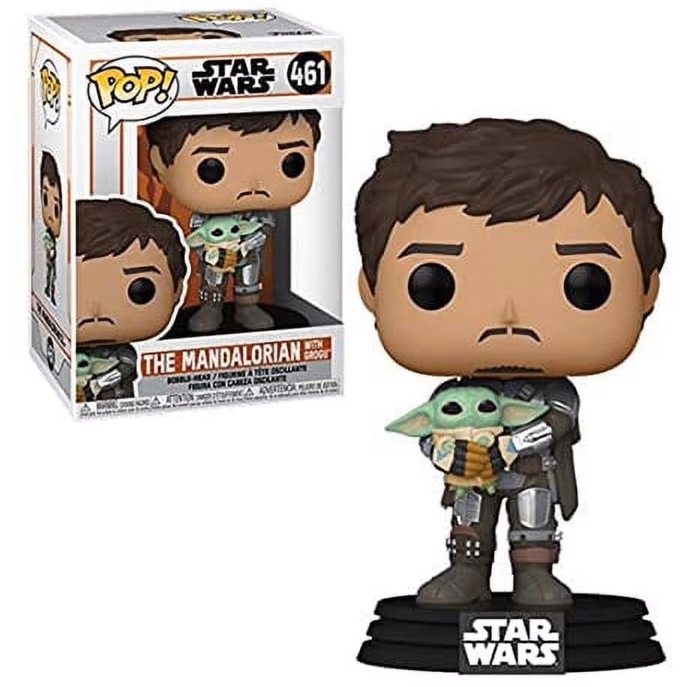 Funko Pop Star Wars The Mandalorian with Grogu 461 Unmasked Vinyl New NIB